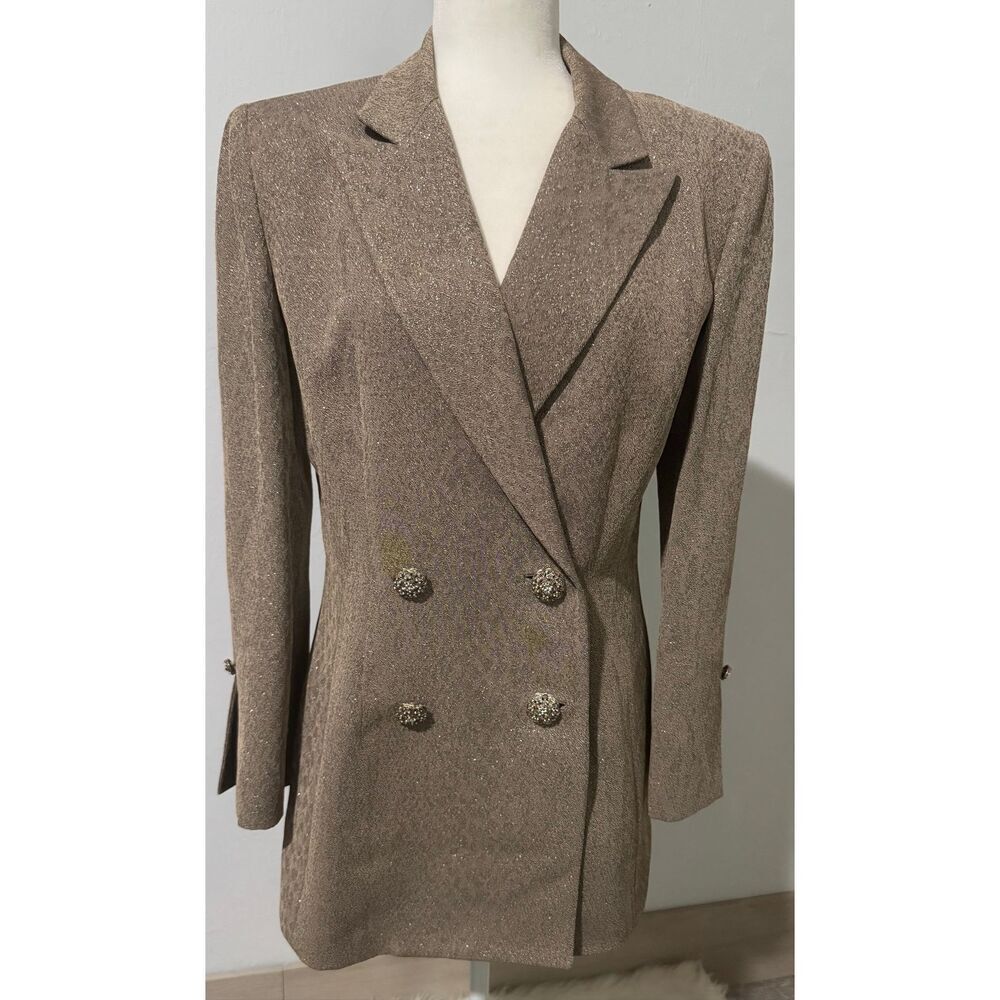 Badgley Mischka shimmering gem buttons blazer 10